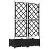 vidaXL Cache-pot de jardin 2 pcs Noir 80 x 40 x 125,5 cm Acier