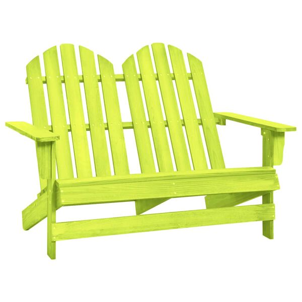 vidaXL Chaise de jardin Adirondack 2 places bois de sapin massif vert