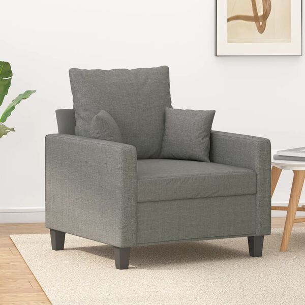 vidaXL Fauteuil Gris fonc&eacute; 60 cm Tissu