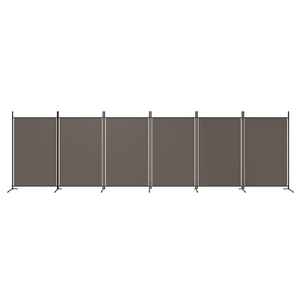 vidaXL Cloison de s&eacute;paration 6 panneaux Anthracite 520x180 cm Tissu