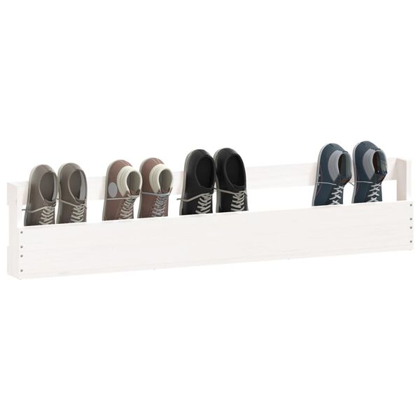 vidaXL &Eacute;tag&egrave;res &agrave; chaussures murales 2 pcs Blanc 110x9x23cm Pin massif