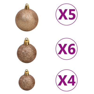 vidaXL Demi-arbre de Noël artificiel pré-éclairé et boules blanc 210cm