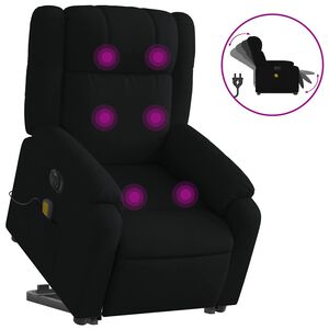 vidaXL Fauteuil inclinable de massage &eacute;lectrique noir tissu