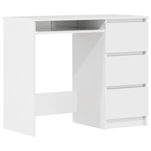 vidaXL Bureau Blanc brillant 90x45x76 cm Bois d’ingénierie