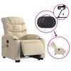 vidaXL Fauteuil inclinable de massage électrique crème tissu