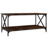 vidaXL Table basse Ch&ecirc;ne fum&eacute; 100x50x45 cm Bois d'ing&eacute;nierie et fer