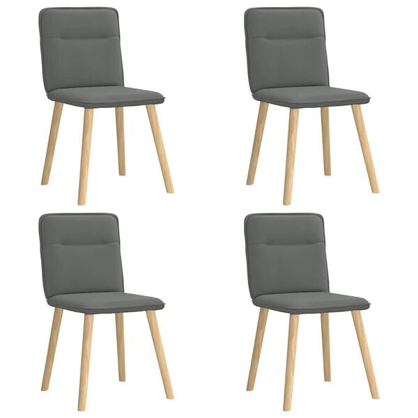 vidaXL Chaises &agrave; manger lot de 4 gris fonc&eacute; tissu