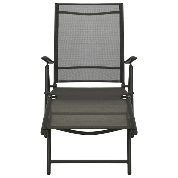 vidaXL Salon de jardin 3 pcs textilène et aluminium noir