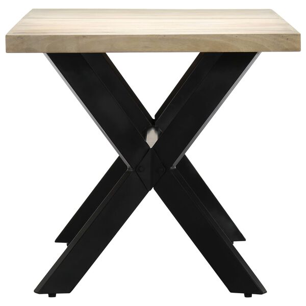 vidaXL Table &agrave; manger Blanc 160x80x75 cm Bois de manguier massif