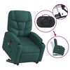 vidaXL Fauteuil inclinable de massage vert fonc&eacute; tissu