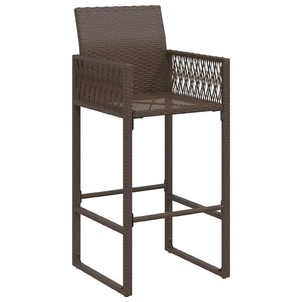 vidaXL Tabourets de bar de jardin lot de 2 marron résine tressée