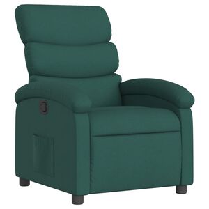 vidaXL Fauteuil inclinable vert fonc&eacute; tissu