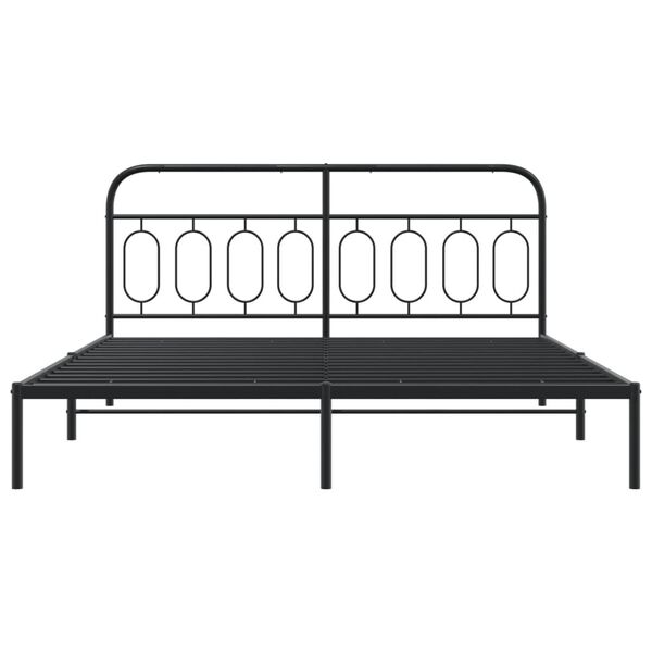 vidaXL Cadre de lit métal sans matelas avec tête de lit noir 193x203cm