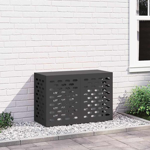 vidaXL Housse de climatiseur Noir 90 x 40 x 60 cm Acier