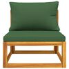 vidaXL Salon de jardin avec coussins 2 pcs bois massif acacia