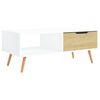 vidaXL Table basse Blanc et ch&ecirc;ne Sonoma 100x49,5x43cm Bois ing&eacute;nierie
