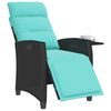 vidaXL Chaise de jardin inclinable avec table d'appoint noir polyrotin