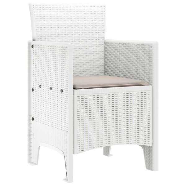 vidaXL Chaise de jardin 2 pcs Blanc 53 x 49 x 85 cm PP