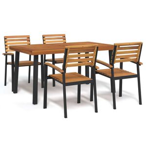 vidaXL Ensemble à manger de jardin 5 pcs bois d'acacia massif et métal
