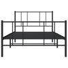 vidaXL Cadre de lit m&eacute;tal sans matelas et pied de lit noir 100x200 cm
