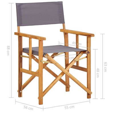 vidaXL Chaises de metteur en scène lot de 2 Bois massif d'acacia