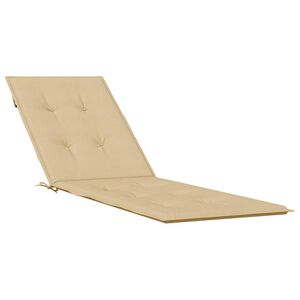 vidaXL Coussin de chaise longue beige m&eacute;lang&eacute; (75+105) x 50 x 4 cm tissu