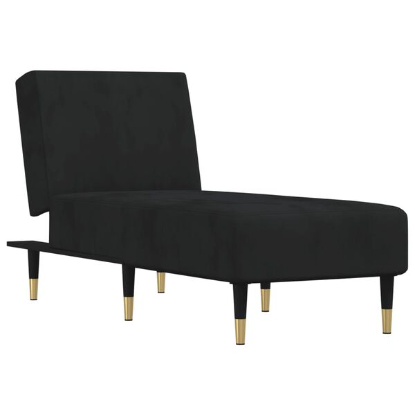 vidaXL Chaise longue noir velours