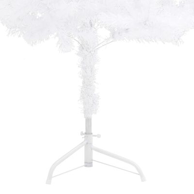 vidaXL Arbre de Noël artificiel d'angle LED et boules blanc 120 cm PVC