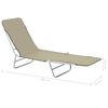 vidaXL Chaises longues pliables lot de 2 Acier et tissu Taupe