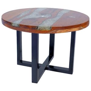vidaXL Table basse Teck Résine 60 cm