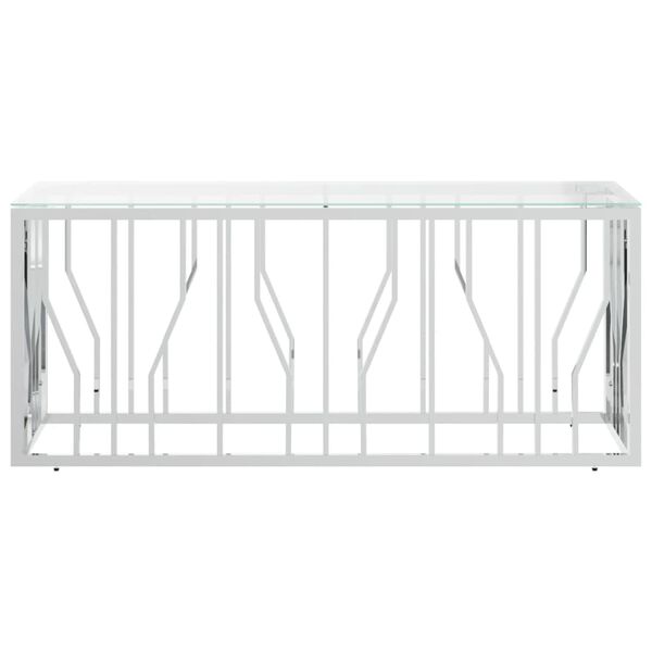 vidaXL Table basse 110x45x45 cm acier inoxydable et verre