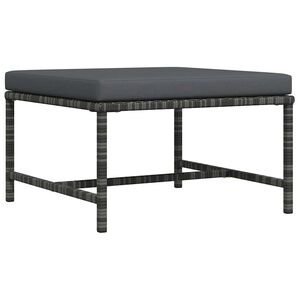 vidaXL Repose-pied sectionnel avec coussin Gris R&eacute;sine tress&eacute;e