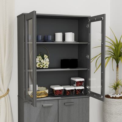 vidaXL Dessus de buffet HAMAR Gris foncé 85x35x100 cm Bois de pin