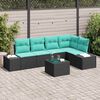 vidaXL Ensemble de canap&eacute; de jardin avec coussin 6 pcs Noir polyrotin
