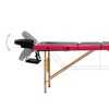 vidaXL Table de massage pliable 4 zones Bois Noir et rose