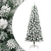 vidaXL Sapin de No&euml;l artificiel &agrave; charni&egrave;res avec neige floqu&eacute;e 210 cm