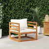 vidaXL Chaise de jardin avec coussins cr&egrave;me Bois d'acacia massif