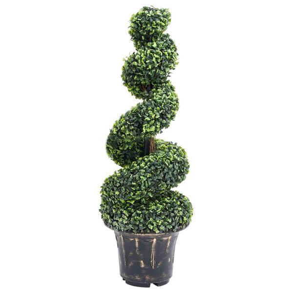 vidaXL Plante de buis artificiel en spirale avec pot Vert 100 cm