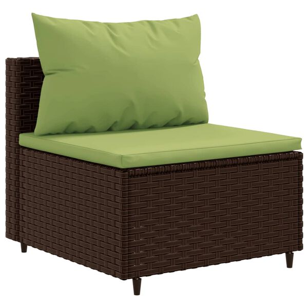 vidaXL Salon de jardin avec coussins 9 pcs marron r&eacute;sine tress&eacute;e