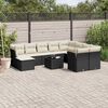 vidaXL Salon de jardin 11 pcs avec coussins noir r&eacute;sine tress&eacute;e