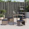 vidaXL Tabourets de jardin avec coussins lot de 4 gris r&eacute;sine tress&eacute;e