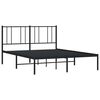 vidaXL Cadre de lit m&eacute;tal sans matelas avec t&ecirc;te de lit noir 135x190cm