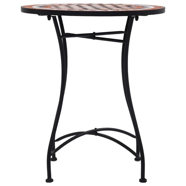 vidaXL Table de bistro mosa&iuml;que Marron 60 cm C&eacute;ramique