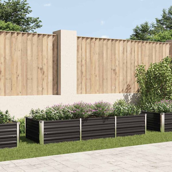 vidaXL Lit surélevé de jardin Anthracite 240x80x45 cm Acier galvanisé