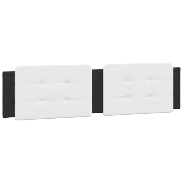 vidaXL Coussin de tête de lit Zadar blanc et noir 193 cm similicuir