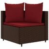 vidaXL Salon de jardin avec coussins 7 pcs marron r&eacute;sine tress&eacute;e