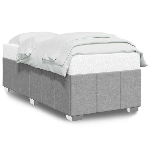 vidaXL Cadre de lit sans matelas gris clair double tissu