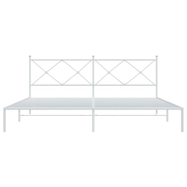 vidaXL Cadre de lit métal sans matelas et tête de lit blanc 193x203 cm