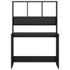 vidaXL Bureau avec étagères Noir brillant 110 x 45 x 157 cm Aggloméré