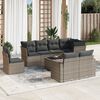 vidaXL Salon de jardin 9 pcs avec coussins gris r&eacute;sine tress&eacute;e